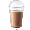 Clear Plastic Cups with domes Lids and Straws, 16 oz 100-Pack